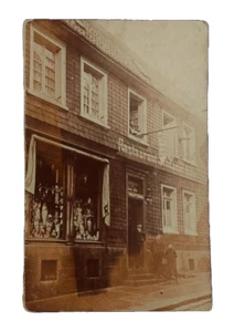GERMANY RPPC Postcard • Street Scene People Outside Restaurant• Divided Unposted - Picture 1 of 5