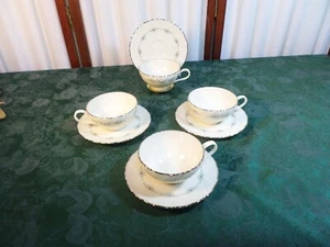 8pc Exquisite Mid-Century Lenox Musette Decorative Cups & Saucers Set-F 507 - Picture 1 of 9