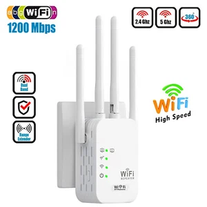 1200Mbps WiFi Long Range Extender Dual Band WiFi Repeater Router Signal Booster - Picture 1 of 7