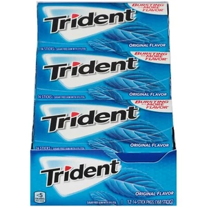 CHICLE ORIGINAL TRIDENT SIN AZÚCAR 14 PIEZAS - 12CT - PAQUETE DE 3 - Imagen 1 de 2