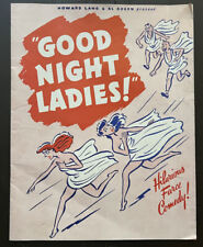 VTG 1942 GOOD NIGHT LADIES Chicago Theater program Risqué Racy Strip-tease Play