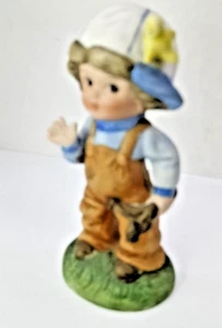 Vintage Porcelain Boy Hat White Figurine 18th Century Stamp Korea 5" x 2" Art - Picture 1 of 15