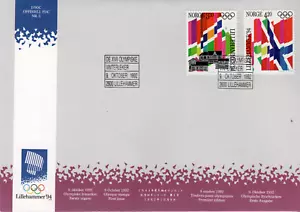 Noruega 2039 1992, NK 1154-55 canc. día de emisión, Olympic FDC. - Imagen 1 de 1