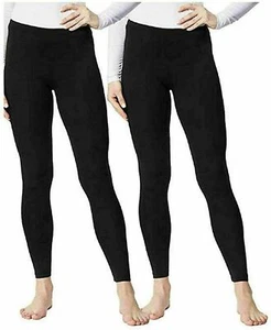 32 Degrees Heat Damen Schwarz Pull On Skinny Base Layer Hose 2er Pack - Bild 1 von 7