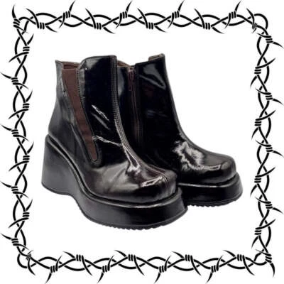 Vintage Destroy patent leather platform boots - Image 1 of 4