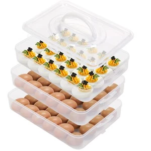 72 Holes Deviled Egg Containers with Lid Portable Deviled Egg Tray Carrier Bo... - Picture 1 of 8