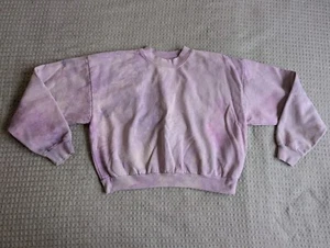 Keepsake Sweatshirt Women Large Purple Artshack Original Art Cropped Crew Neck - Picture 1 of 8