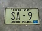 Rhode Island 1973 license plate  #   SA  -  9