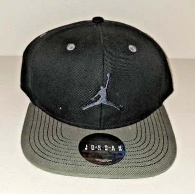 Jordan Youth Snapback Cap Black Hat Gray Bill used - Image 1 of 3