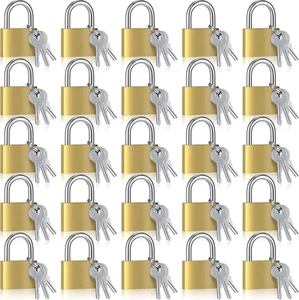 Keyed Alike Solid Brass Padlocks - 24 Pack with 72 Keys for Versatile Security - Picture 1 of 12