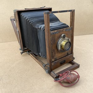 Eastman View No. 1 Improved Model 8x10 Wooden Camera W/ Brass Lens - READ