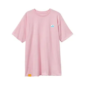 Enjoi Skateboard Shirt Small Blue Panda Patch Light Pink - Picture 1 of 2