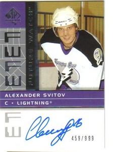 2002-03 SP Authentic #194 Alexander Svitov AU Rookie Hockey Card /999