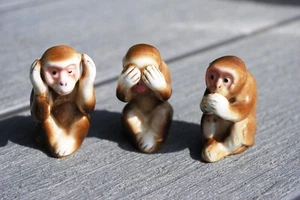 Vtb Bone China Porzellan Affen See Hear Speak No Evil - Bild 1 von 4