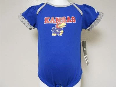 Novo-Mendado- Kansas Jayhawks Bebês Meninas 3-6 Meses (3/6M) Bodysuit Adidas Azul - Imagem 1 de 4