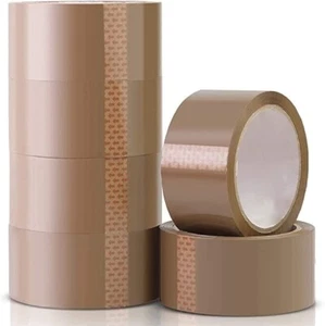Cinta de embalaje 48 mm x 66 m marrón resistente paquetes y cajas de embalaje - Imagen 1 de 15