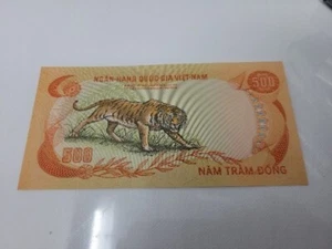 RARE SOUTH-VIETNAM 500 DONG 1972 AUNC BANKNOTE (Pick-33a) TIGER, VIETNAM WAR-ERA - Picture 1 of 2