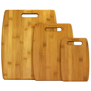 Oceanstar 3-Piece Bamboo Cutting Board Set, Small Medium Large Chopping Boards