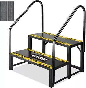 2/3 Steps Ladder RV Step w/ Handrail Mobile Home Stair for Travel Trailer Camper - Picture 1 of 13