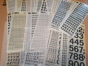 LOTTO 50 FOGLI TRASFERIBILI trasferelli R41 LETTERE NUMERI 25 X8,5 CM DIVERSI - Foto 1 di 1
