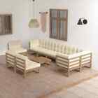 Garden Lounge Set Outdoor Sofa Furniture Wooden Patio Setting 10 Piece Vidaxl