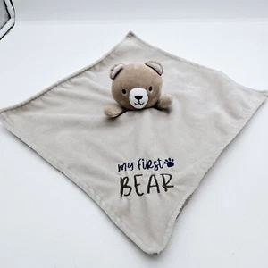 Baby Starters Bear Lovey "My First Bear" Gray Tan Security Blanket  - Picture 1 of 8