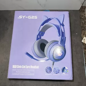Wired Gaming Headset Sy-G25 with Microphone Detachable Cat Ear Noise Cancelling - Picture 1 of 5