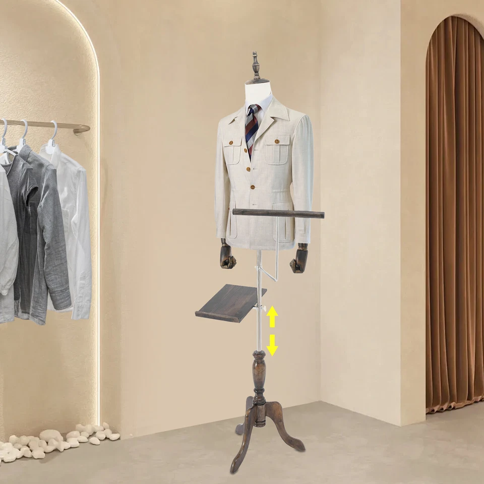 Maniquí Hombre Vestido Medio Cuerpo Altura Ajustable Aproximadamente 150-180cm Maniquí Masculino Foto 1 de 4
