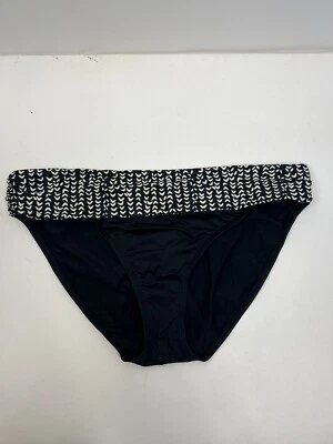La Blanca Fold Over Waist Swim Bottoms Bikini Women's Sz 14 Black/White - Image 1 of 4