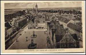 WITTENBERG Sachsen-Anhalt ~1920 Postkarte Strasse Häuser Gebäude Marktplatz - Bild 1 von 1