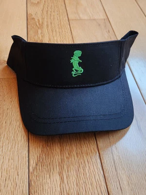 Geico Strapback 可调黑色遮阳板刺绣绿色壁虎从未穿过  — 第 1/4 张图片