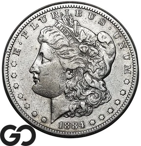 1884-S Morgan Silver Dollar Coin, Scarcer San Francisco Issue - Picture 1 of 3
