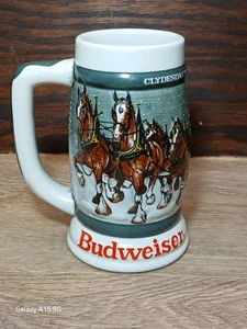 BUDWEISER CERAMIC MUG/Stein Ceramarte CLYDESDALES 50th Anniversary!!! 1933-1983 - Picture 1 of 7