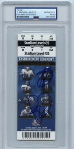 Jerome Bettis & Tim Brown signed Autogramm 2015 NFL HOF Ticket Stub PSA DNA - Bild 1 von 3