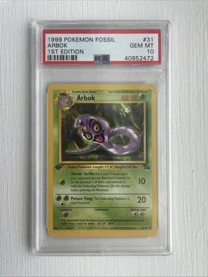 1999 Pokémon Fossil Arbok #31 1st Edition PSA 10 - Image 1 of 4