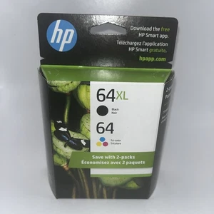 HP 64XL Black 64 Tri-Color Ink Cart Combo-Pack Exp 6/2026 3YP23AN - Picture 1 of 6