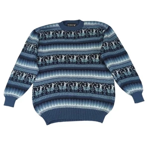 Alpaca Connection XL Herren Blau Alpaka Wollmischung Pullover Lama Peruanisch - Bild 1 von 9