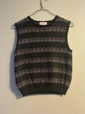 Vintage 70s 80s Pendleton Fair Isle Pattern Wool Sweater Vest Large Made In USA - Image 1 of 4
