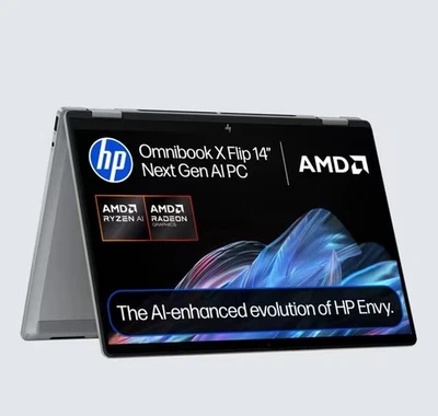HP OmniBook X Flip 14 Convertible Laptop 14” AMD Ryzen AI 5 16GB RAM 512GB SSD - Image 1 of 4