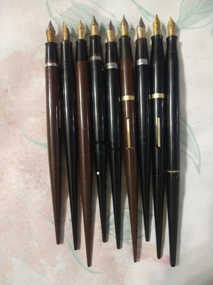 Лот из 9 перьевых ручек Sheaffer Desk, 14-каратное золото в коробке - Изображение 1 из 4