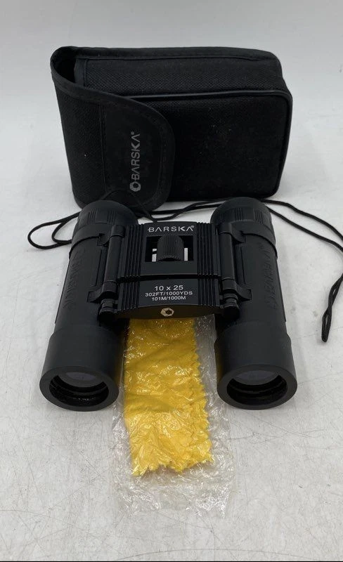 Barska AB10111 Black 10x25 Coated Optics Compact Binoculars With Case - Image 1 of 4