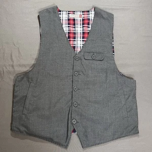 Sovereign Code Grey Vest Men’s Size XXL - Style Marley, Red Plaid Lining, Adjust - Picture 1 of 9