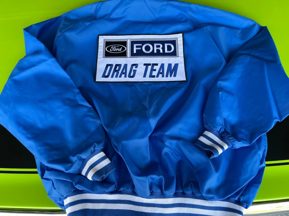 NHRA Ford Drag Racing Satin Bomber Jacket   FORD BLUE - Image 1 of 4