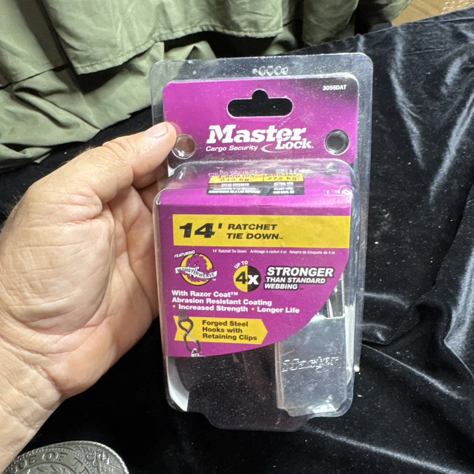 Master lock cargo security 14 foot ratchet tiedown with monster weave - Image 1 of 4