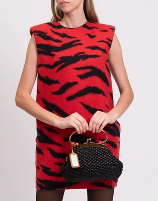 RRP€2100 MAISON MARGIELA Weave Handbag Metal Frame Logo Charm Top Handle - Image 1 of 4