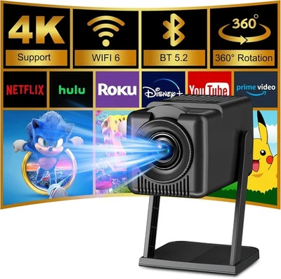 Мини портативный проектор с WiFi и Bluetooth, умный маленький кинопроектор 4K - Изображение 1 из 4