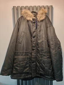 Chaqueta con Capucha Badrhino 4XL D555 Grande y Alta Negra Estilo Parka - Imagen 1 de 11