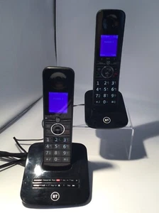 BT Premium Twin Cordless Black Phone & Answering Machine trueCall Blocking Used - Zdjęcie 1 z 8