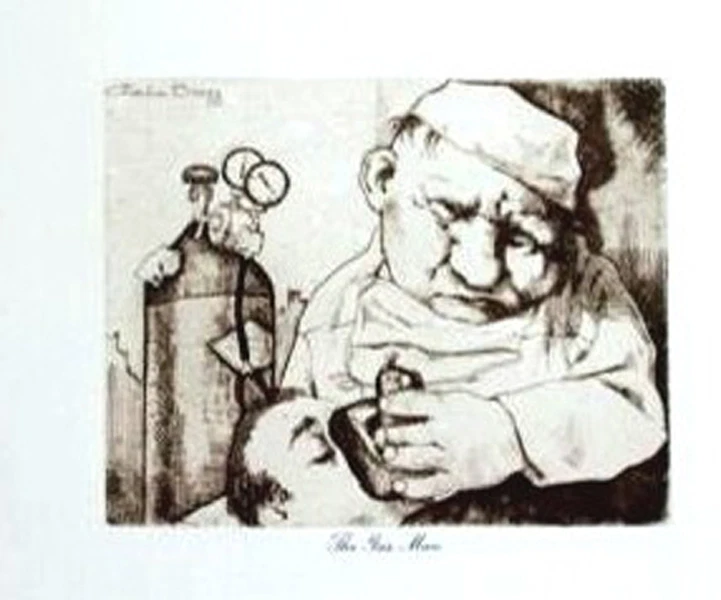 Charles Bragg THE GAS MAN - Litografía de grabado (de suite médica) Foto 1 de 1