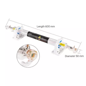 CO2 Laser Tube 25W Glass Head Diameter 50mm 610mm Length for Co2 Laser Engraver - Picture 1 of 7